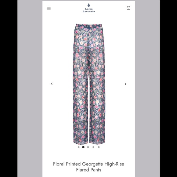 Luisa Beccaria Floral Printed Georgette High-Rise Flared Pants - Picture 1 of 10